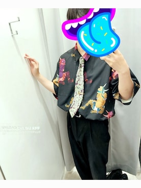 ネクタイを使った 柄シャツ の人気ファッションコーディネート Wear