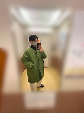 「URBAN RESEARCH（アーバンリサーチ）のアイテム（ノーカラーコート）」を使った、pyosさん（メンズ・171cm）の冬コーディネート