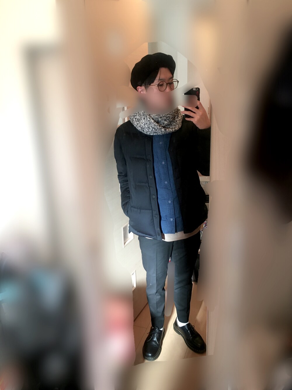 「おしゃれさんと繋がりたい」｜「Dr. Martensのアイテム（シューズ、ブラック系）」を使った、pyosさん（メンズ・171cm）の春コーディネートの1枚目の写真