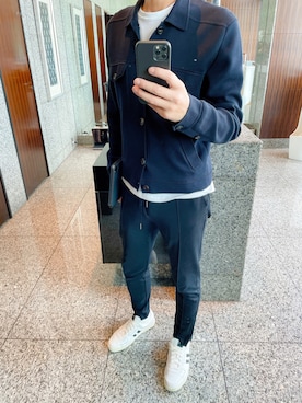 「BRIONI（ブリオーニ）のアイテム」を使った、Aさん（メンズ・183cm）の冬コーディネート