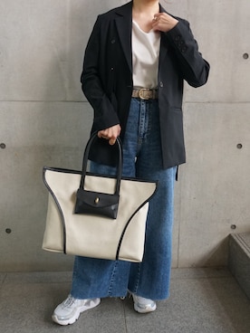 「TOFF&LOADSTONE（トフアンドロードストーン）のアイテム（トートバッグ）」を使った、ayakaさん（レディース・156cm）の春コーディネート