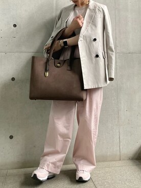 「TOFF&LOADSTONE（トフアンドロードストーン）のアイテム（トートバッグ）」を使った、ayakaさん（レディース・156cm）の春コーディネート