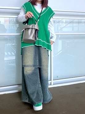 「TOFF&LOADSTONE（トフアンドロードストーン）のアイテム（ハンドバッグ）」を使った、ayakaさん（レディース・156cm）の春コーディネート