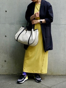 「TOFF&LOADSTONE（トフアンドロードストーン）のアイテム（トートバッグ）」を使った、ayakaさん（レディース・156cm）の春コーディネート