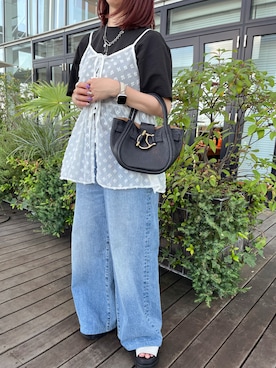 「TOFF&LOADSTONE（トフアンドロードストーン）のアイテム（ハンドバッグ）」を使った、ayakaさん（レディース・156cm）の夏コーディネート