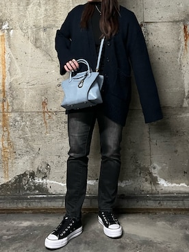 「TOFF&LOADSTONE（トフアンドロードストーン）のアイテム（ハンドバッグ）」を使った、ayakaさん（レディース・156cm）の冬コーディネート
