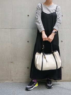 「TOFF&LOADSTONE（トフアンドロードストーン）のアイテム（トートバッグ）」を使った、ayakaさん（レディース・156cm）の春コーディネート