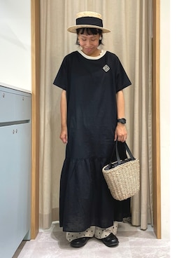 「Samansa Mos2（サマンサ モスモス）のアイテム（アクセサリー）」を使った、あさいまりこさん（レディース・151cm）の夏コーディネート