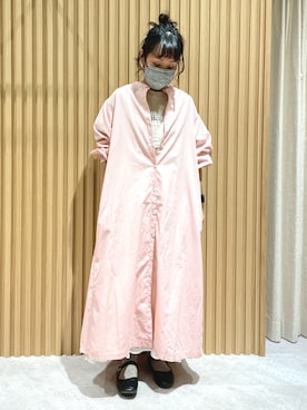 「サマンサ モスモス(Samansa Mos2)」｜「アイテム（シャツワンピース）」を使った、あさいまりこさん（レディース・151cm）の春コーディネート