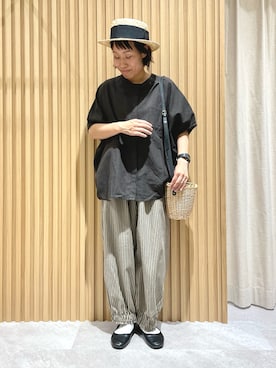 「カコバッグ」｜あさいまりこさん（レディース・151cm）の夏コーディネート