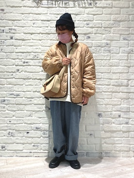 「ヒッコリー」｜「アイテム（ブルゾン）」を使った、あさいまりこさん（レディース・151cm）の秋コーディネート