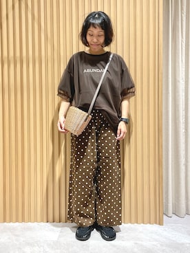 「ドットパンツ」｜あさいまりこさん（レディース・151cm）の夏コーディネート