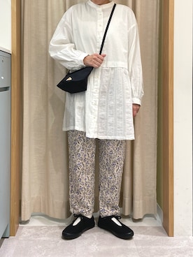 「ハット」｜「アイテム（チュニック）」を使った、あさいまりこさん（レディース・151cm）の春コーディネート