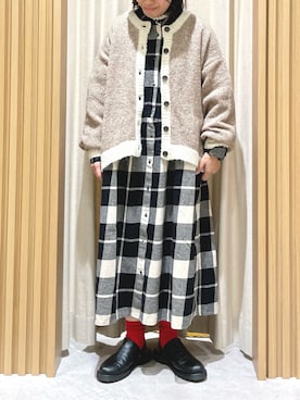 「タートルネック」｜「アイテム（サンダル）」を使った、あさいまりこさん（レディース・151cm）の冬コーディネート