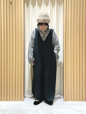 「タートルネック」｜「アイテム（チュニック）」を使った、あさいまりこさん（レディース・151cm）の冬コーディネート