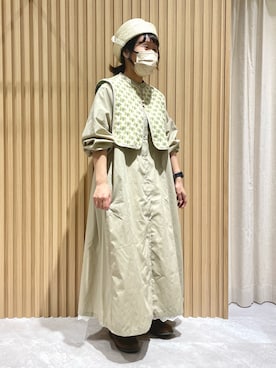 「サマンサ モスモス(Samansa Mos2)」｜「アイテム（シャツワンピース）」を使った、あさいまりこさん（レディース・151cm）の春コーディネート