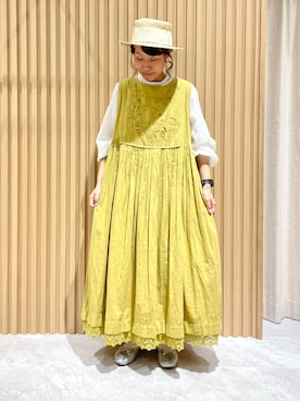 「Samansa Mos2（サマンサ モスモス）のインドコットン胸元レースブラウス（シャツ/ブラウス）」を使った、あさいまりこさん（レディース・151cm）の春コーディネート