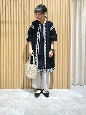 「ママファッション」｜「アイテム（チュニック）」を使った、あさいまりこさん（レディース・151cm）の春コーディネート