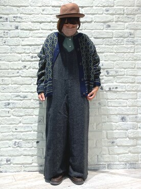 「タッセルローファー」｜「アイテム（サロペット/オーバーオール）」を使った、あさいまりこさん（レディース・151cm）の秋コーディネート