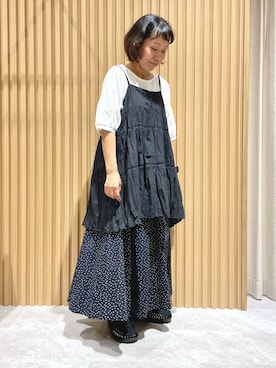 「ドットパンツ」｜あさいまりこさん（レディース・151cm）の夏コーディネート