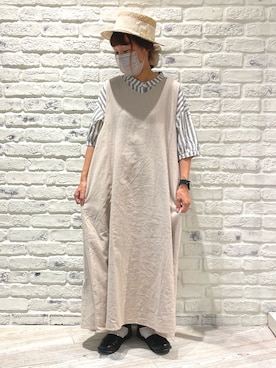 「Samansa Mos2（サマンサ モスモス）のアイテム（アクセサリー）」を使った、あさいまりこさん（レディース・151cm）の夏コーディネート