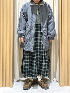「レースアップシューズ」｜「アイテム（ブルゾン）」を使った、あさいまりこさん（レディース・151cm）の冬コーディネート