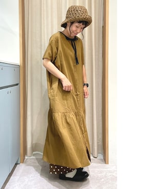 「ドットパンツ」｜あさいまりこさん（レディース・151cm）の夏コーディネート