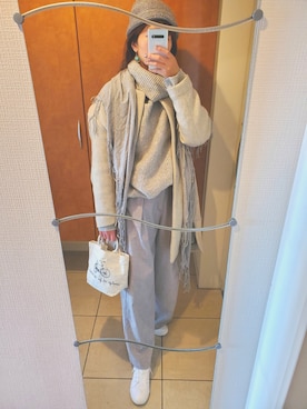 「FAD THREE（ファドスリー）のアイテム（ジャケット/アウター）」を使った、Mさん（レディース・168cm）の冬コーディネート