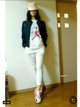 「PLAYBOY（プレイボーイ）のアイテム（帽子）」を使った、Mさん（レディース・168cm）の冬コーディネート