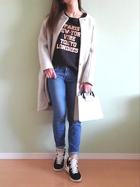 「FAD THREE（ファドスリー）のアイテム（ジャケット/アウター）」を使った、Mさん（レディース・168cm）の冬コーディネート