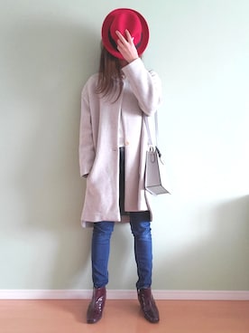 「FAD THREE（ファドスリー）のアイテム（ジャケット/アウター）」を使った、Mさん（レディース・168cm）の冬コーディネート