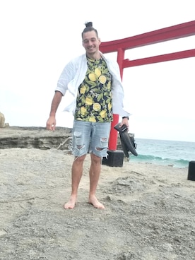 「H&M（エイチ・アンド・エム）のアイテム（その他パンツ）」を使った、Mさん（メンズ・182cm）の冬コーディネート