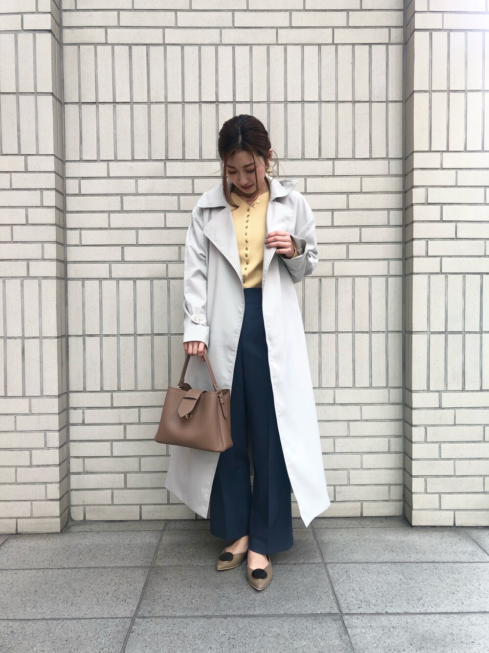 Te chichiのトレンチコート（グリーン系）を使った人気ファッション