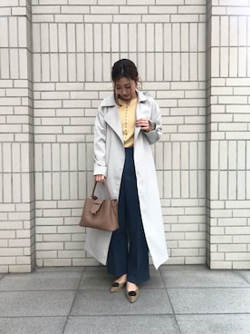 「Te chichi（テチチ）のアイテム（トレンチコート）」を使った、Kyokaさん（レディース・157cm）の冬コーディネート