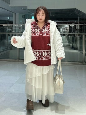 「アイテム（ニット/セーター）」を使った、oshiiiige17さん（レディース・142cm）の冬コーディネート