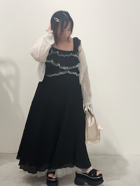 「one after another NICE CLAUP（ワンアフターアナザーナイスクラップ）のアイテム（ワンピース）」を使った、oshiiiige17さん（レディース・142cm）の夏コーディネート