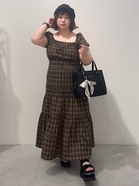 「one after another NICE CLAUP（ワンアフターアナザーナイスクラップ）のアイテム（ワンピース）」を使った、oshiiiige17さん（レディース・142cm）の夏コーディネート