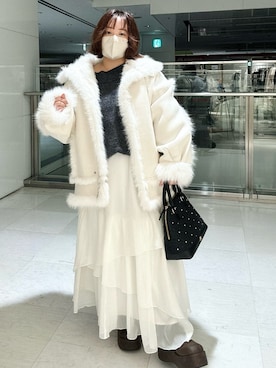 「アイテム（ムートンコート）」を使った、oshiiiige17さん（レディース・142cm）の冬コーディネート