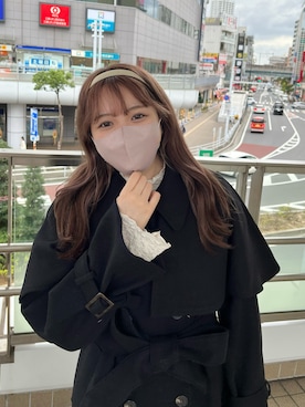 「one after another NICE CLAUP（ワンアフターアナザーナイスクラップ）のアイテム（ステンカラーコート）」を使った、たじさん（レディース・156cm）の秋コーディネート