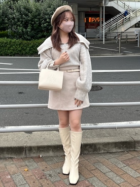 「one after another NICE CLAUP（ワンアフターアナザーナイスクラップ）のアイテム（ハンチング/ベレー帽）」を使った、たじさん（レディース・156cm）の秋コーディネート