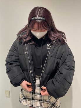 「one after another NICE CLAUP（ワンアフターアナザーナイスクラップ）のアイテム（ダウンジャケット/コート）」を使った、たじさん（レディース・156cm）の冬コーディネート