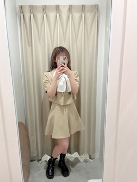 「one after another NICE CLAUP（ワンアフターアナザーナイスクラップ）のアイテム（スカート）」を使った、りぃさん（レディース・156cm）の夏コーディネート