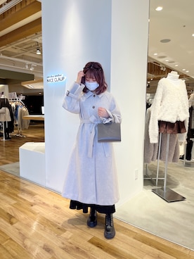 「nice claup」｜「アイテム（ステンカラーコート）」を使った、りぃさん（レディース・156cm）の秋コーディネート