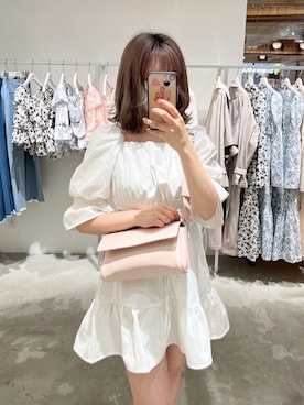 「nice claup」｜「アイテム（チュニック）」を使った、りぃさん（レディース・156cm）の春コーディネート