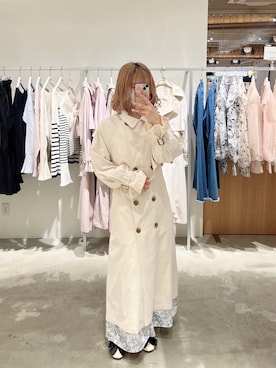 「nice claup」｜「アイテム（トレンチコート）」を使った、りぃさん（レディース・156cm）の春コーディネート