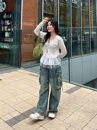 カーゴデニムパンツ　カスタネ 新色追加/3サイズ展開/WEB限定サイズ】カーゴデニムパンツ