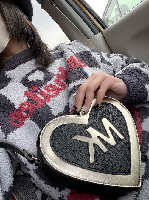 セール】【HOOK】ハートと市松模様ニット風スウェット（ニット