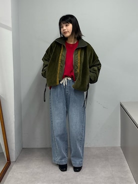 etsinta/エシンタ】ファー切替ショートスタンドジャケットを使った人気
