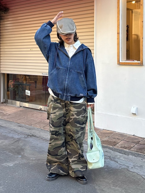 セール】【UNISEX】デニムフードジャケット（デニムジャケット