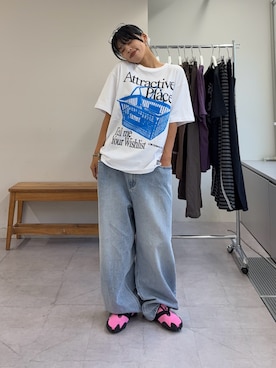 「ODD STUDIO（オッドスタジオ）のアイテム」を使った、たけさきさん（レディース・159cm）の夏コーディネート